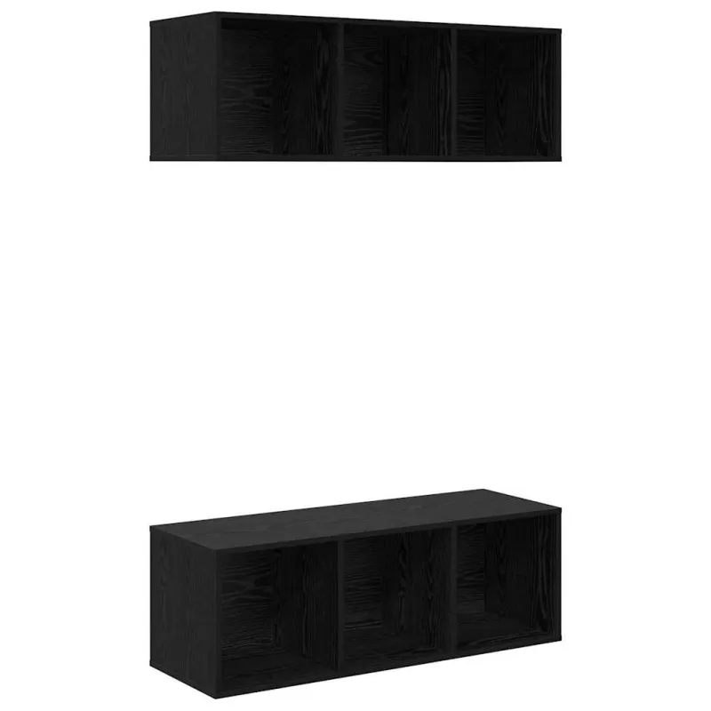 TV spintelių komplektas 2 pcs Juodas ąžuolas 37 x 37 x 107 cm
