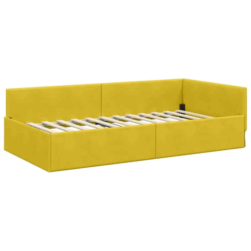 Kampinė lovos konstrukcija su čiužiniu Kita 2 pcs Žalia Aksomas