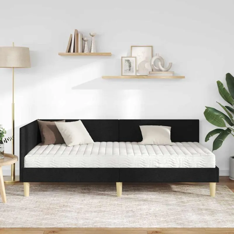 Kampinė lovos konstrukcija su čiužiniu Kita 2 pcs Žalia audinys