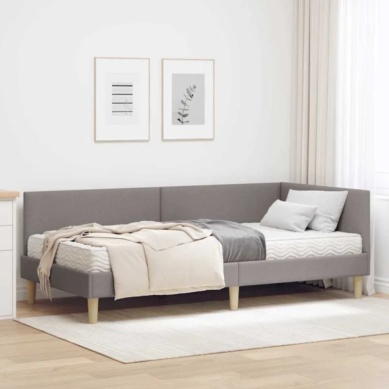 Kampinė lovos konstrukcija su čiužiniu Kita 2 pcs Taupe audinys