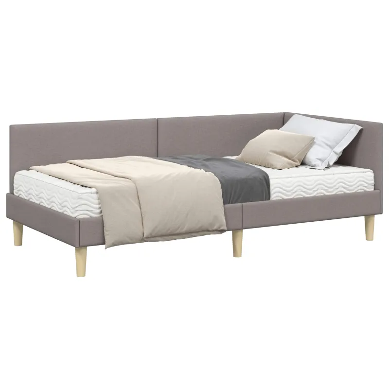 Kampinė lovos konstrukcija su čiužiniu Kita 2 pcs Taupe audinys