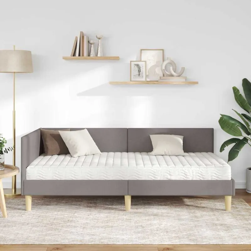 Kampinė lovos konstrukcija su čiužiniu Kita 2 pcs Taupe audinys