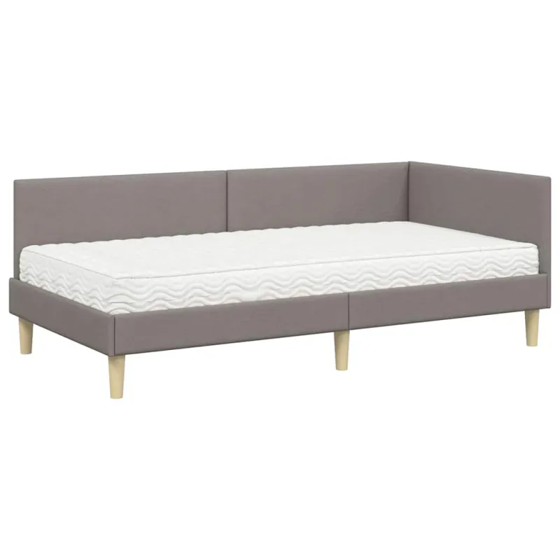 Kampinė lovos konstrukcija su čiužiniu Kita 2 pcs Taupe audinys