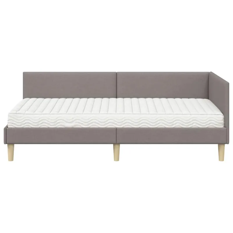 Kampinė lovos konstrukcija su čiužiniu Kita 2 pcs Taupe audinys