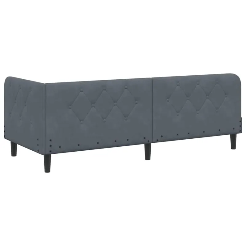 Kampinė lovos konstrukcija Tamsiai pilka 80 x 200 cm Aksomas