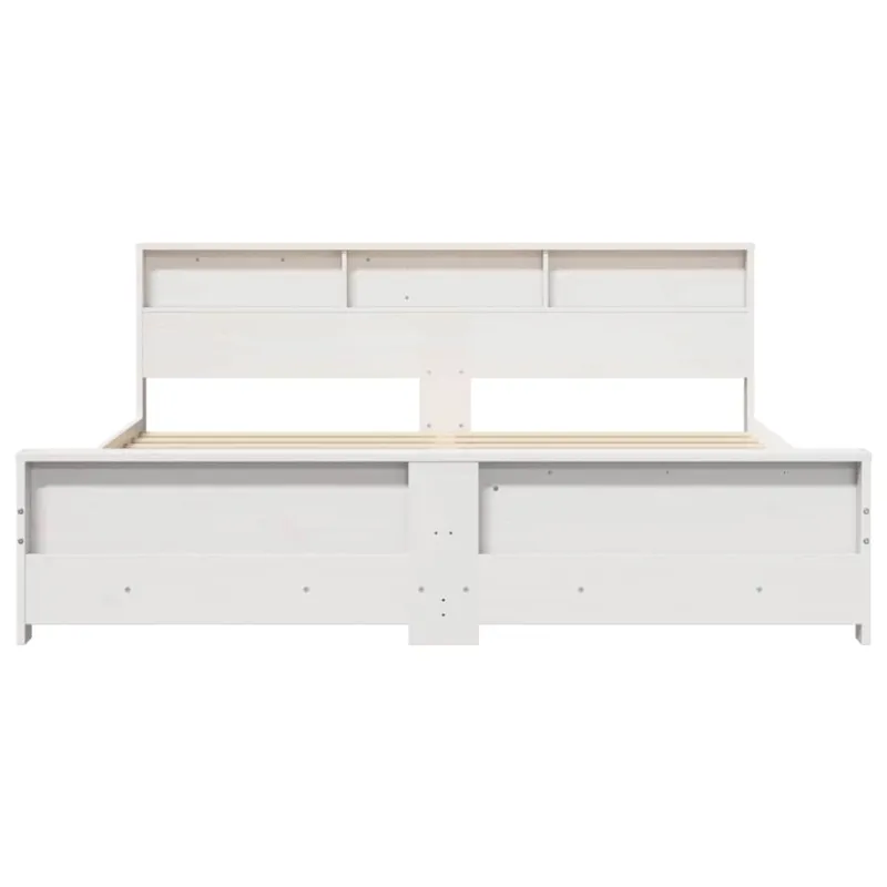 Lovos rėmas su galvūgalio Balta 200 x 200 cm Apdirbta mediena