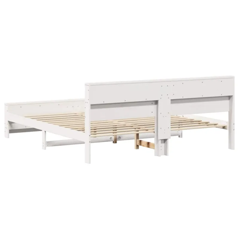 Lovos rėmas su galvūgalio Balta 200 x 200 cm Apdirbta mediena