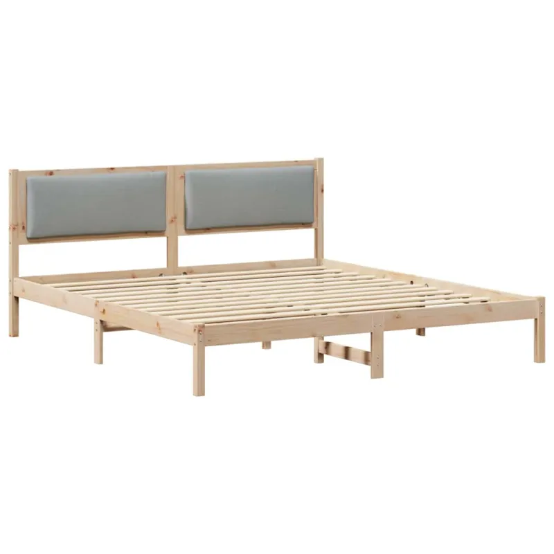 Lovos rėmas Šviesiai pilka 200 x 200 cm Kietos pušies mediena