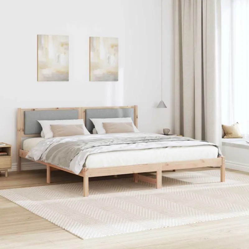 Lovos rėmas Šviesiai pilka 200 x 200 cm Kietos pušies mediena