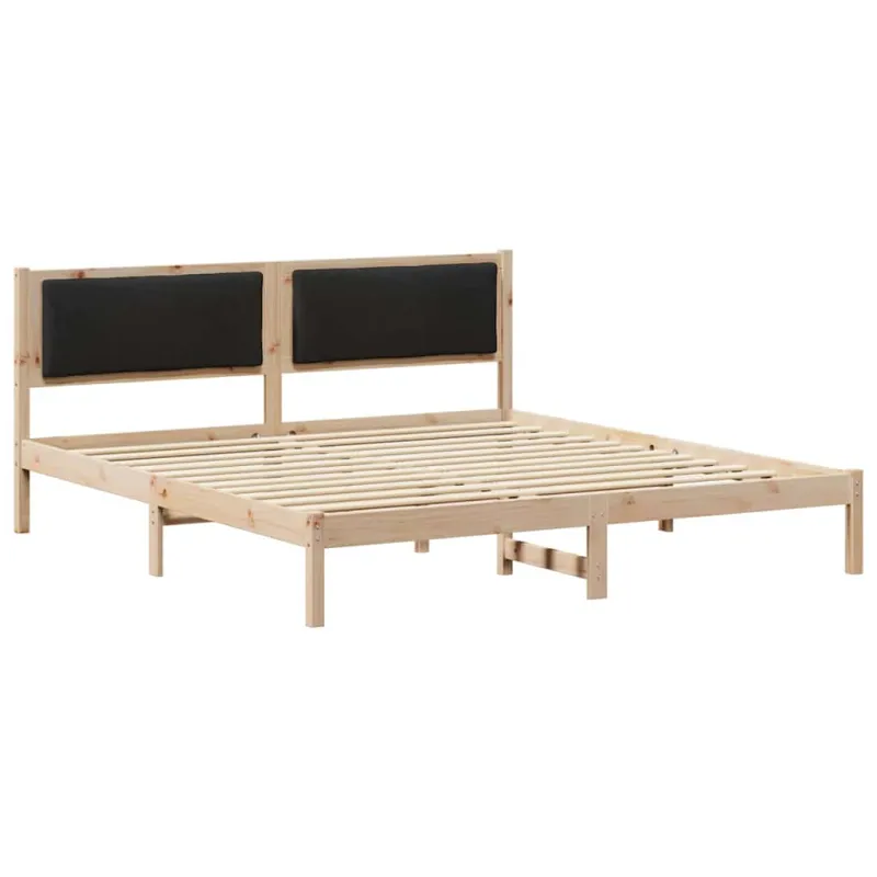Lovos rėmas Juoda 200 x 200 cm Kietos pušies mediena