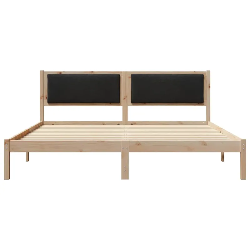 Lovos rėmas Juoda 200 x 200 cm Kietos pušies mediena