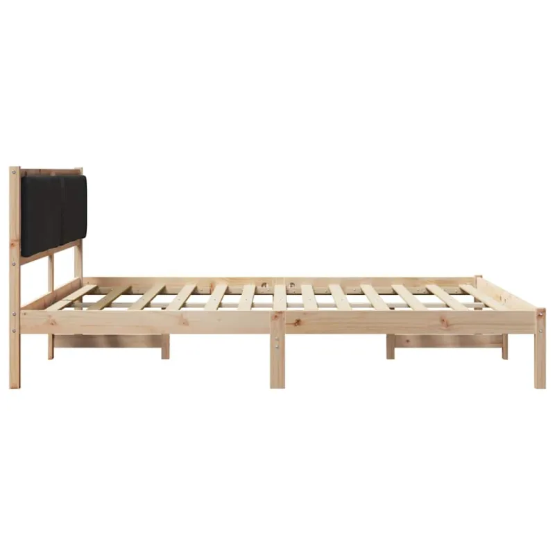 Lovos rėmas Juoda 200 x 200 cm Kietos pušies mediena