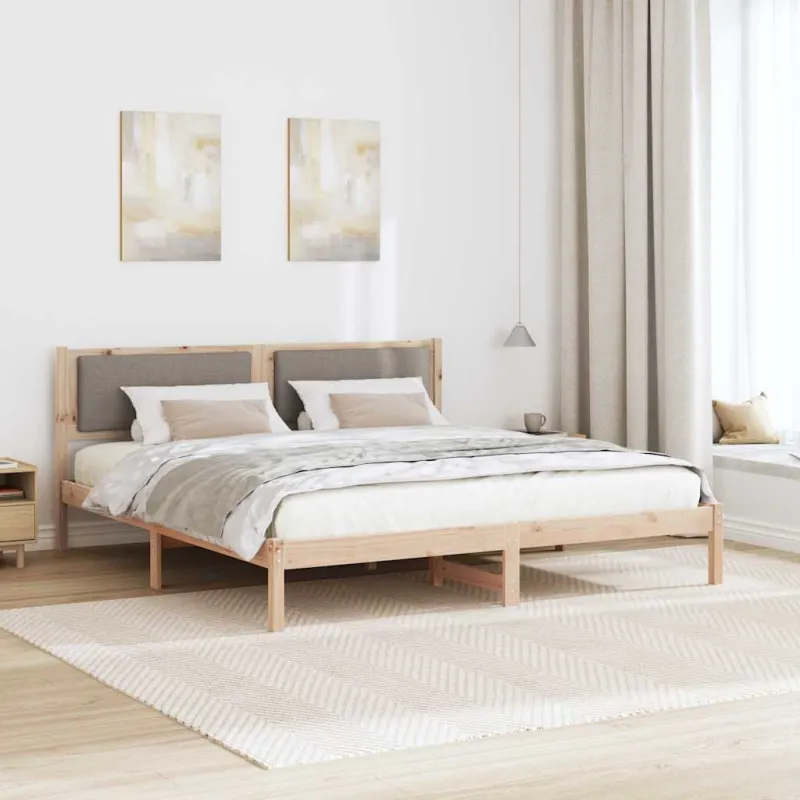 Lovos rėmas Taupe 200 x 200 cm Kietos pušies mediena