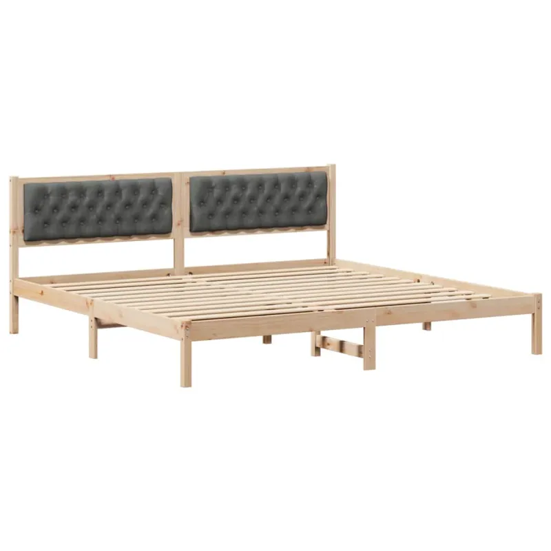 Lovos rėmas Tamsiai pilka 200 x 200 cm Kietos pušies mediena