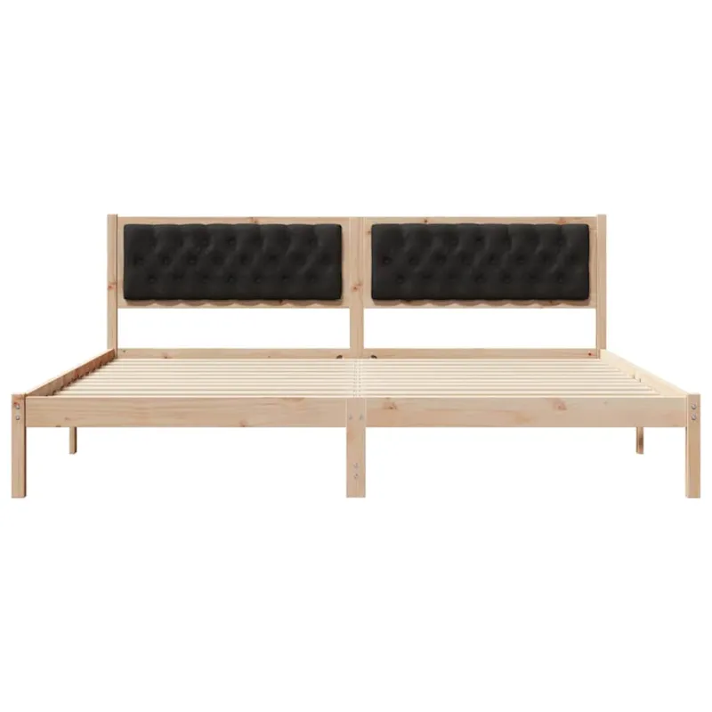 Lovos rėmas Juoda 200 x 200 cm Kietos pušies mediena