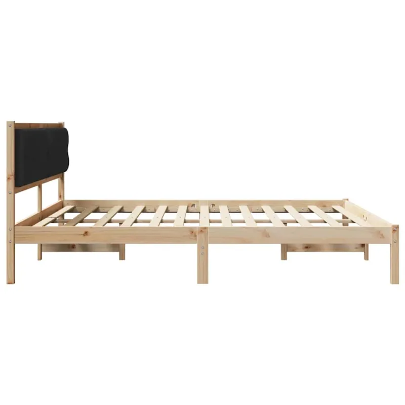 Lovos rėmas Juoda 200 x 200 cm Kietos pušies mediena