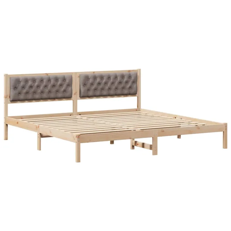Lovos rėmas Taupe 200 x 200 cm Kietos pušies mediena