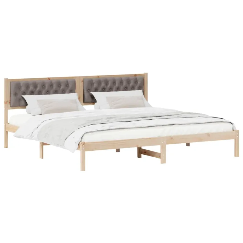 Lovos rėmas Taupe 200 x 200 cm Kietos pušies mediena