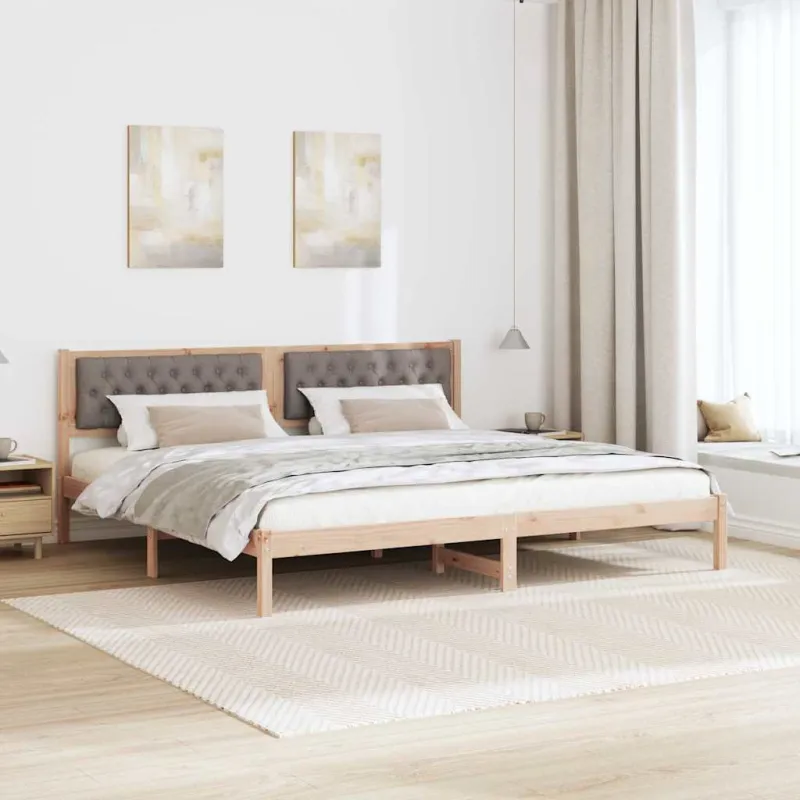Lovos rėmas Taupe 200 x 200 cm Kietos pušies mediena