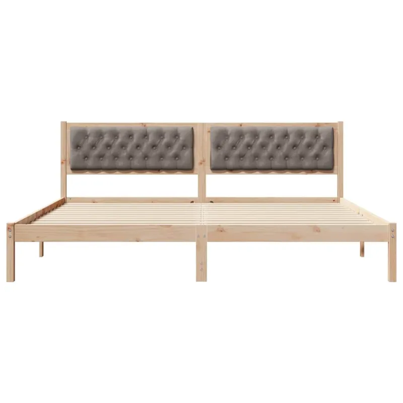 Lovos rėmas Taupe 200 x 200 cm Kietos pušies mediena