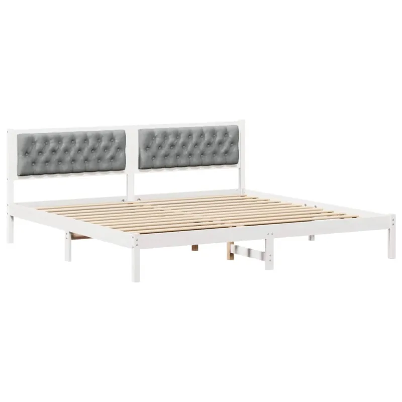 Lovos rėmas Šviesiai pilka 200 x 200 cm Kietos pušies mediena
