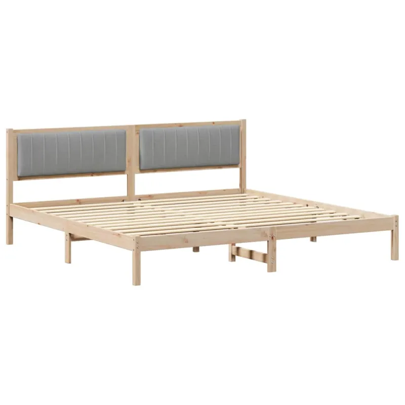 Lovos rėmas Šviesiai pilka 200 x 200 cm Kietos pušies mediena