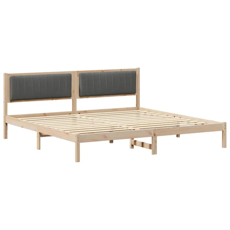 Lovos rėmas Tamsiai pilka 200 x 200 cm Kietos pušies mediena
