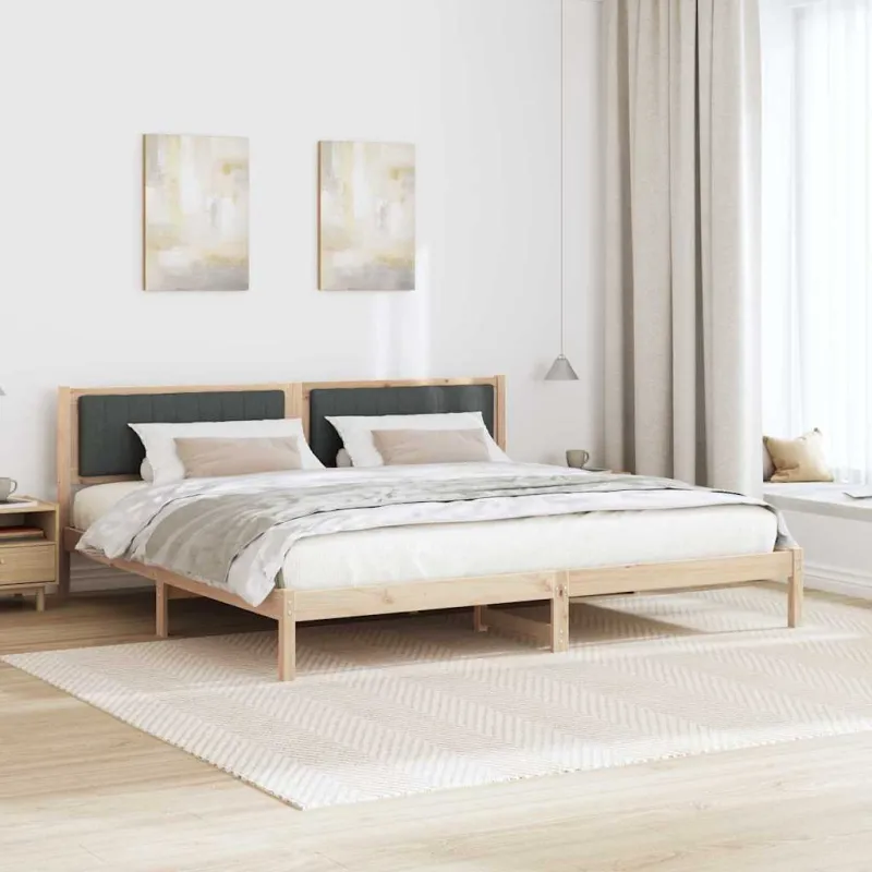 Lovos rėmas Tamsiai pilka 200 x 200 cm Kietos pušies mediena