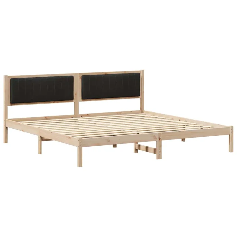 Lovos rėmas Juoda 200 x 200 cm Kietos pušies mediena