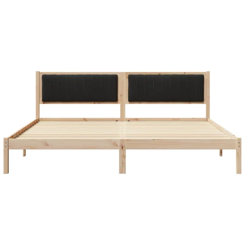 Lovos rėmas Juoda 200 x 200 cm Kietos pušies mediena