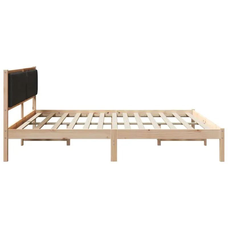 Lovos rėmas Juoda 200 x 200 cm Kietos pušies mediena