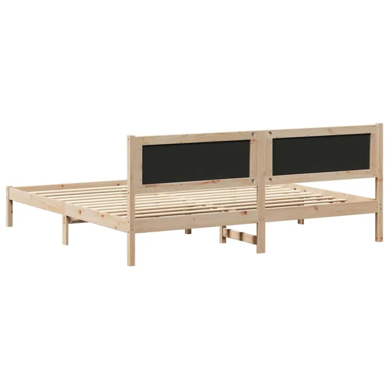 Lovos rėmas Juoda 200 x 200 cm Kietos pušies mediena