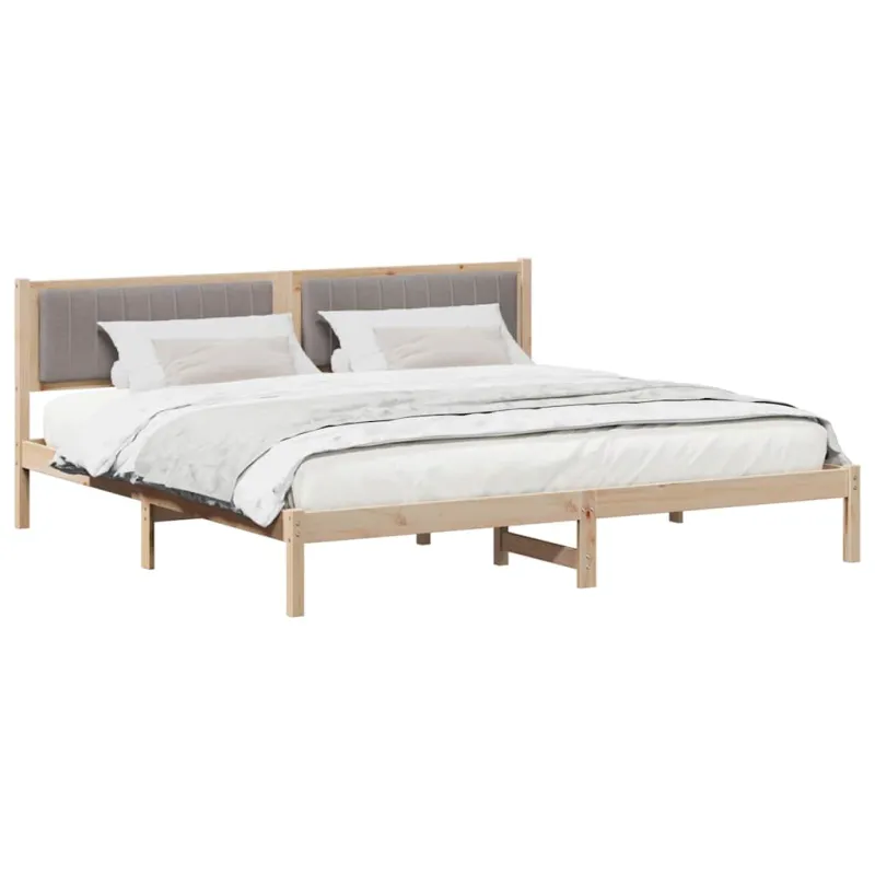 Lovos rėmas Taupe 200 x 200 cm Kietos pušies mediena