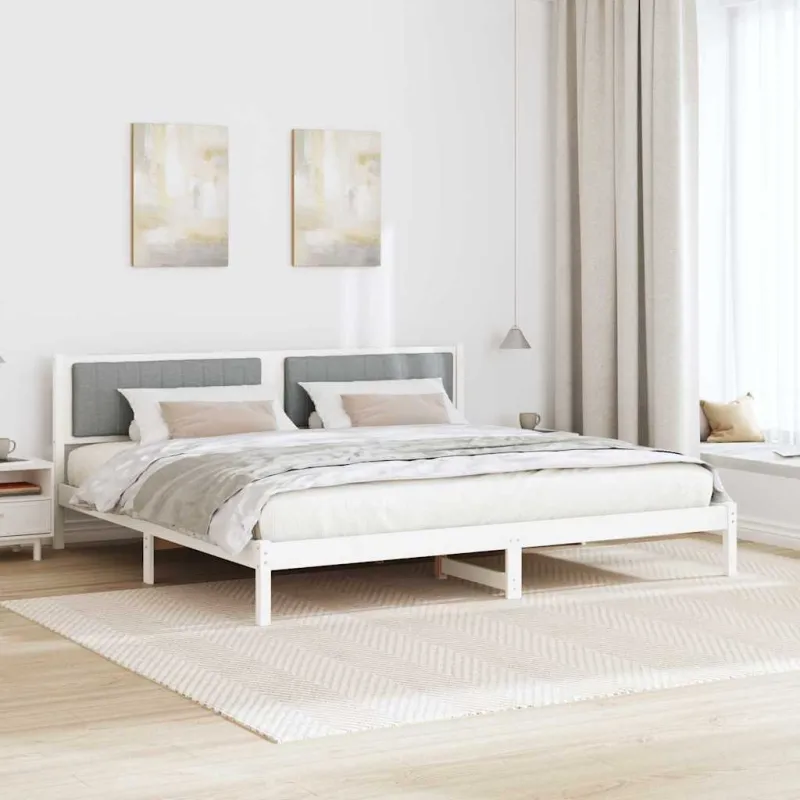 Lovos rėmas Šviesiai pilka 200 x 200 cm Kietos pušies mediena