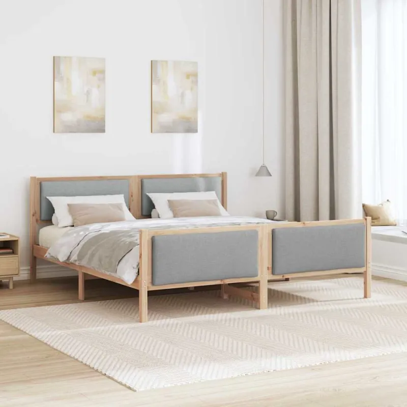 Lovos rėmas su galvūgalio Šviesiai pilka 200 x 200 cm audinys