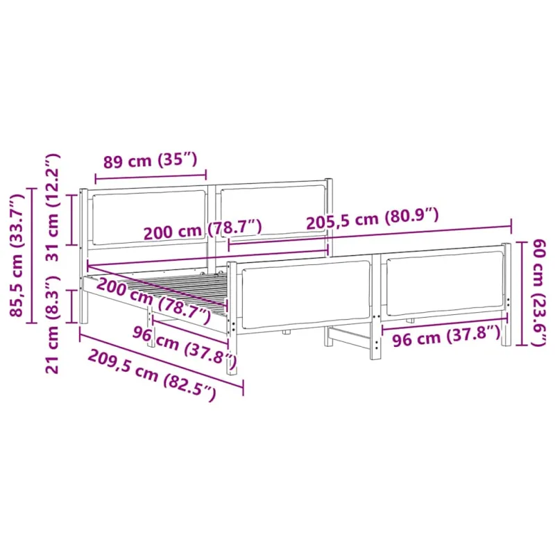 Lovos rėmas su galvūgalio Šviesiai pilka 200 x 200 cm audinys