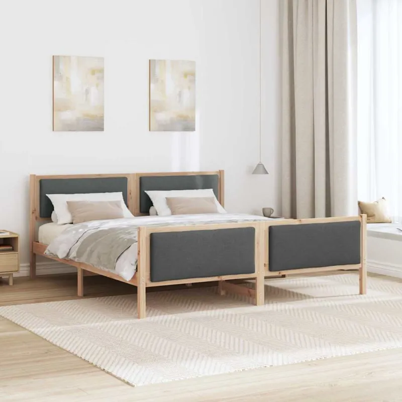 Lovos rėmas su galvūgalio Tamsiai pilka 200 x 200 cm audinys