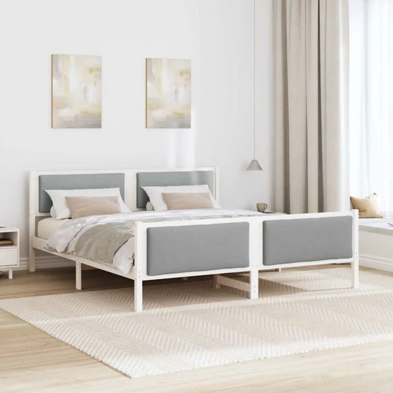 Lovos rėmas su galvūgalio Šviesiai pilka 180 x 200 cm audinys