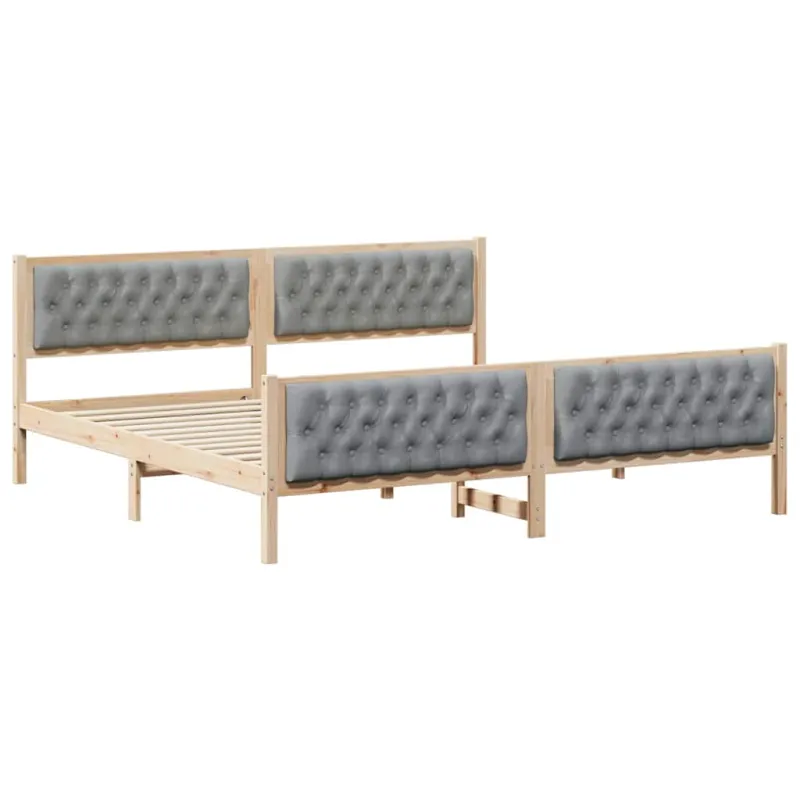 Lovos rėmas Šviesiai pilka 200 x 200 cm Kietos pušies mediena