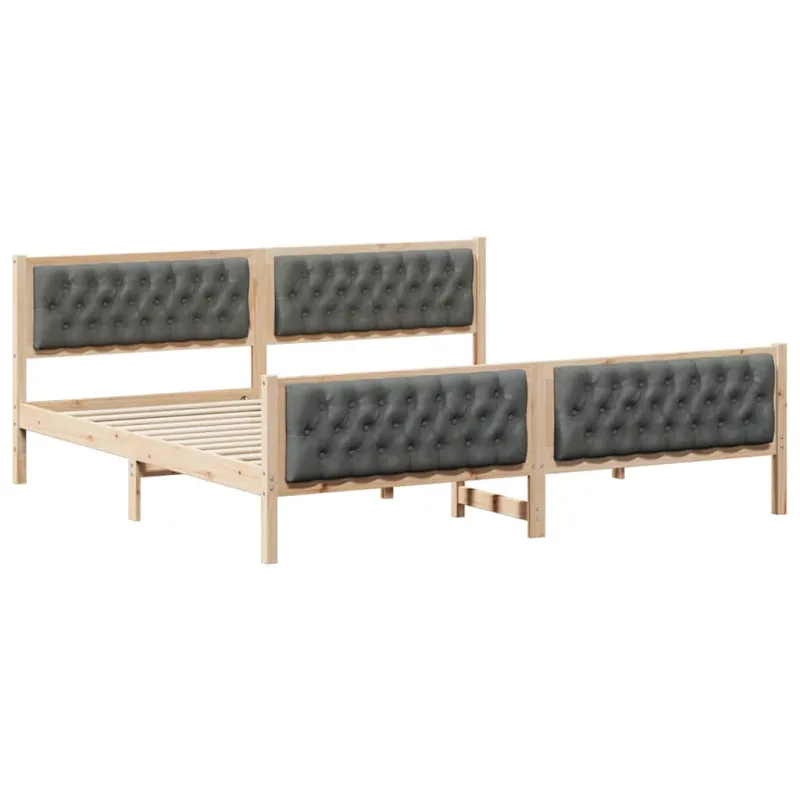 Lovos rėmas Tamsiai pilka 200 x 200 cm Kietos pušies mediena