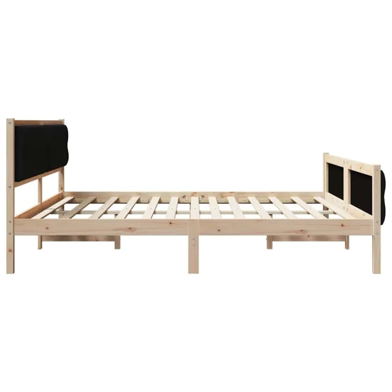 Lovos rėmas Juoda 200 x 200 cm Kietos pušies mediena