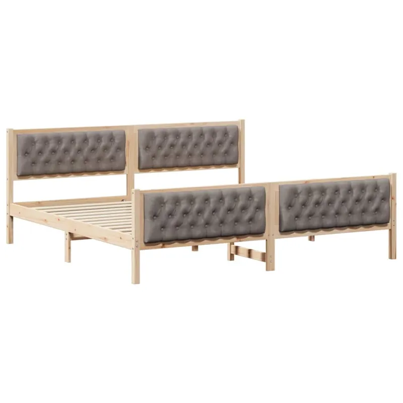 Lovos rėmas Taupe 200 x 200 cm Kietos pušies mediena