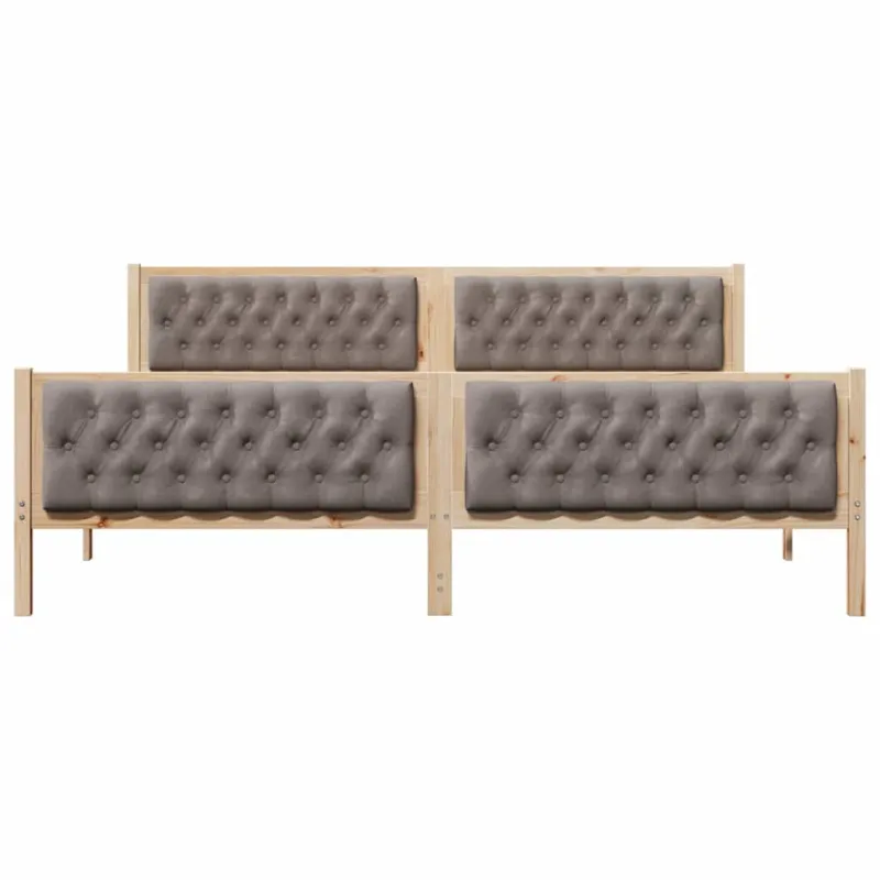 Lovos rėmas Taupe 200 x 200 cm Kietos pušies mediena