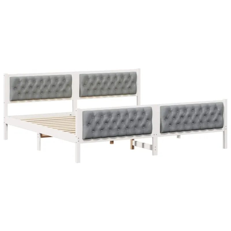 Lovos rėmas Šviesiai pilka 200 x 200 cm Kietos pušies mediena
