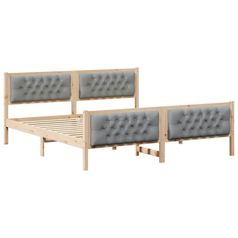 Lovos rėmas Šviesiai pilka 180 x 200 cm Kietos pušies mediena