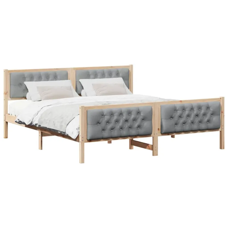 Lovos rėmas Šviesiai pilka 180 x 200 cm Kietos pušies mediena