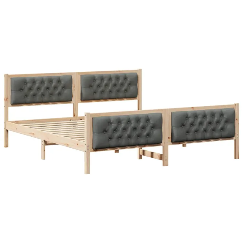 Lovos rėmas Tamsiai pilka 180 x 200 cm Kietos pušies mediena