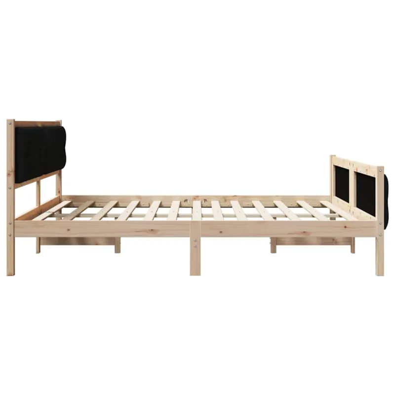 Lovos rėmas Juoda 180 x 200 cm Kietos pušies mediena
