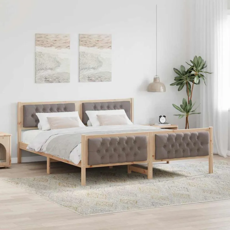 Lovos rėmas Taupe 180 x 200 cm Kietos pušies mediena