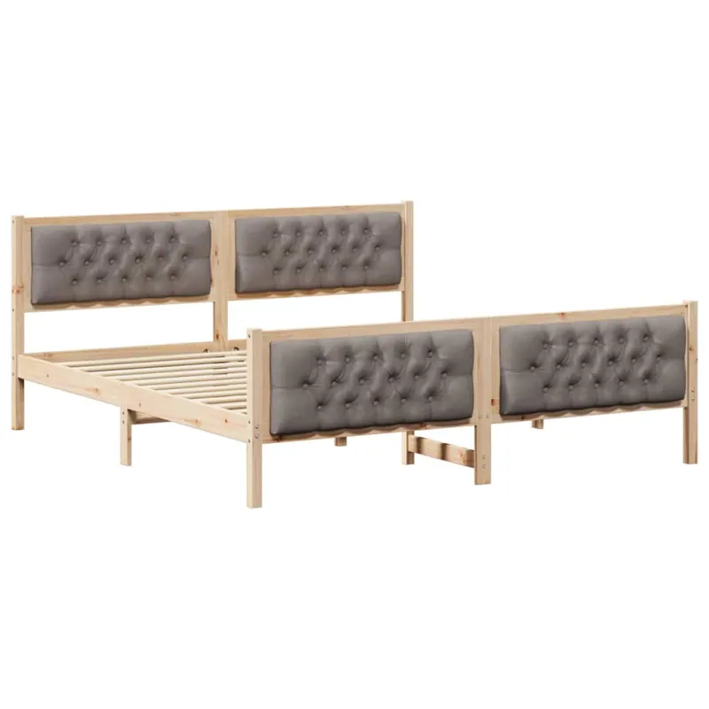 Lovos rėmas Taupe 180 x 200 cm Kietos pušies mediena